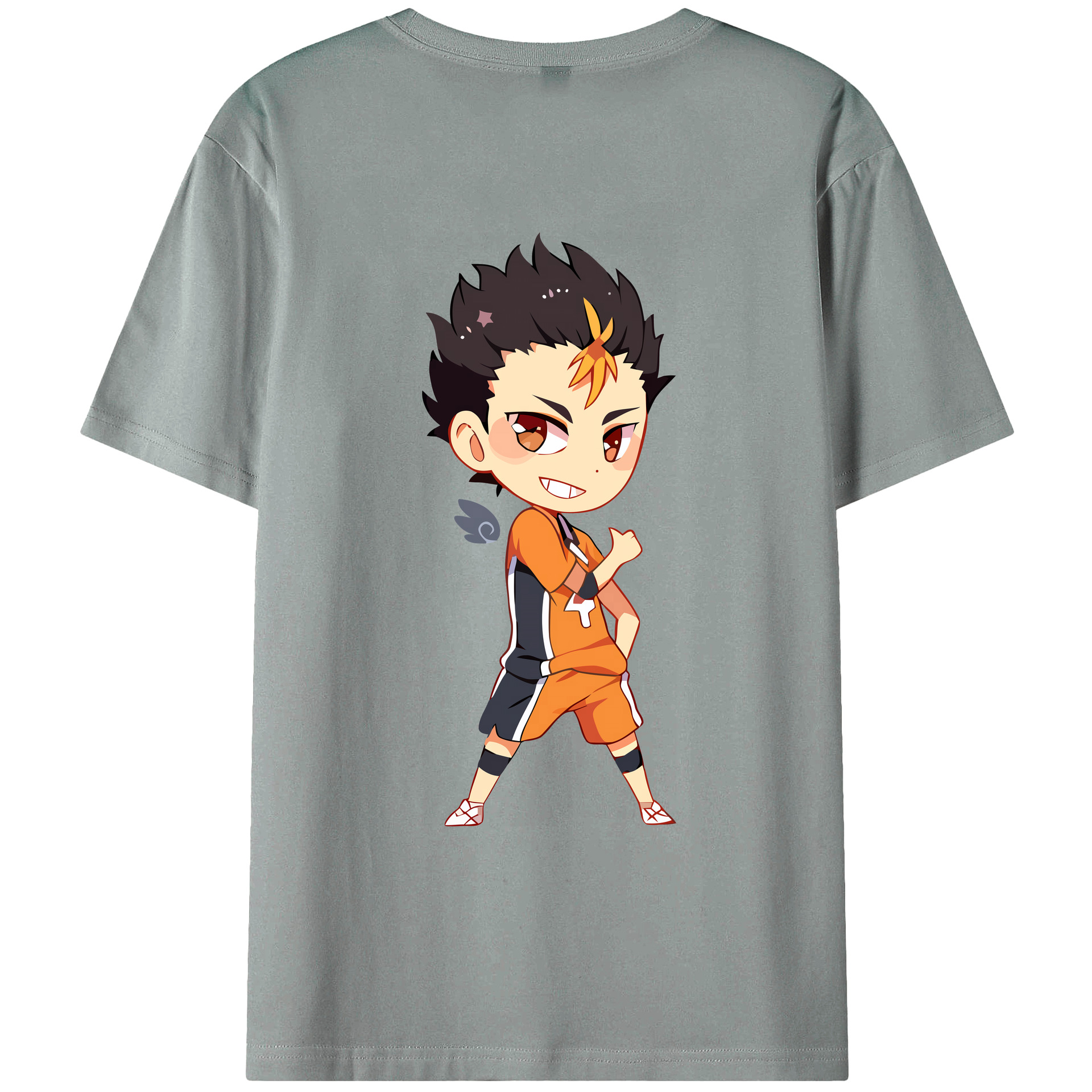 （画像用） ハイキュー!! Haikyu!! 綿100％ メンズ半袖Tシャツ（バックプリント） 通気性
